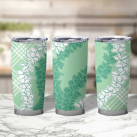 Hawaii Aloha Plumeria Lei Mint Palaka Tumbler Cup LT7 - Polynesian Pride