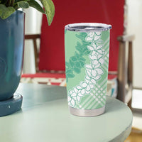 Hawaii Aloha Plumeria Lei Mint Palaka Tumbler Cup LT7 - Polynesian Pride