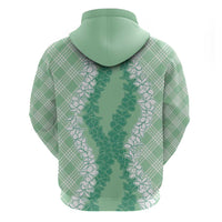 Hawaii Aloha Plumeria Lei Mint Palaka Zip Hoodie LT7 - Polynesian Pride