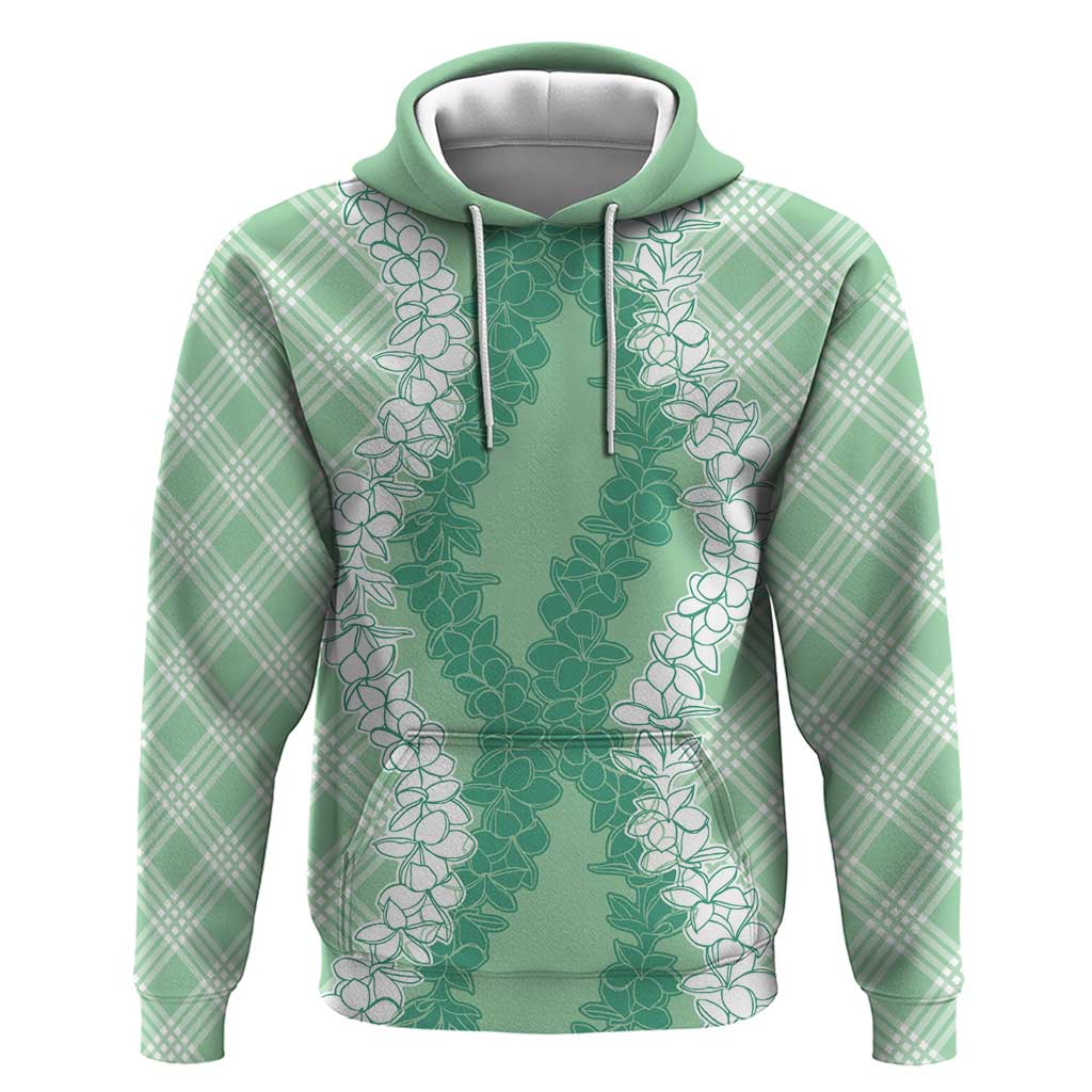 Hawaii Aloha Plumeria Lei Mint Palaka Zip Hoodie LT7 Pullover Hoodie Mint - Polynesian Pride