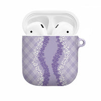 Hawaii Aloha Plumeria Lei Lavender Palaka AirPods Case LT7 Lavender - Polynesian Pride