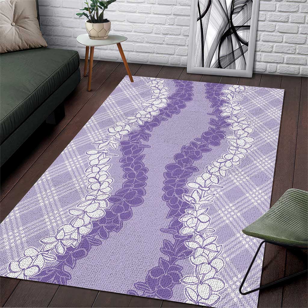 Hawaii Aloha Plumeria Lei Lavender Palaka Area Rug LT7 Lavender - Polynesian Pride