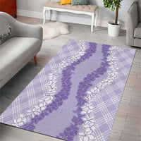 Hawaii Aloha Plumeria Lei Lavender Palaka Area Rug LT7 - Polynesian Pride