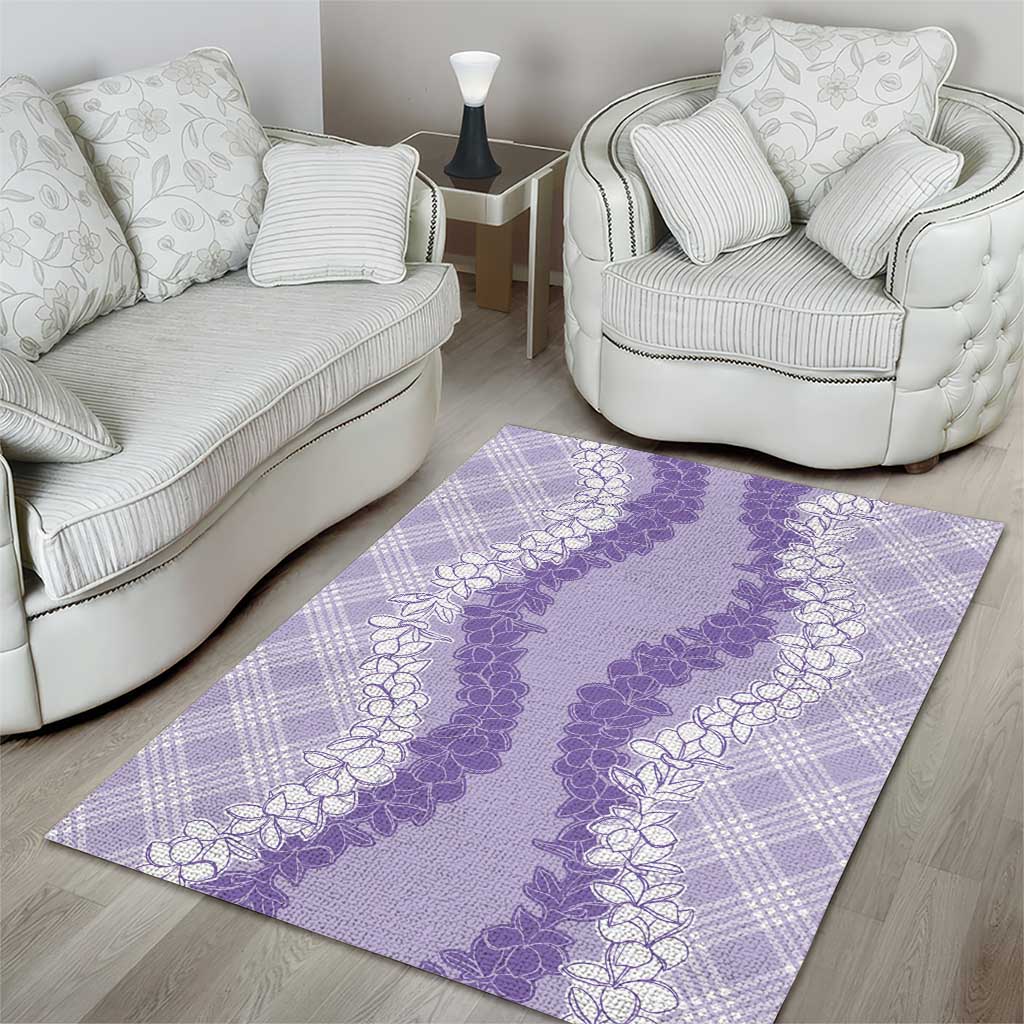 Hawaii Aloha Plumeria Lei Lavender Palaka Area Rug LT7 - Polynesian Pride