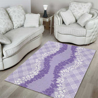 Hawaii Aloha Plumeria Lei Lavender Palaka Area Rug LT7 - Polynesian Pride