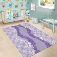 Hawaii Aloha Plumeria Lei Lavender Palaka Area Rug LT7 - Polynesian Pride