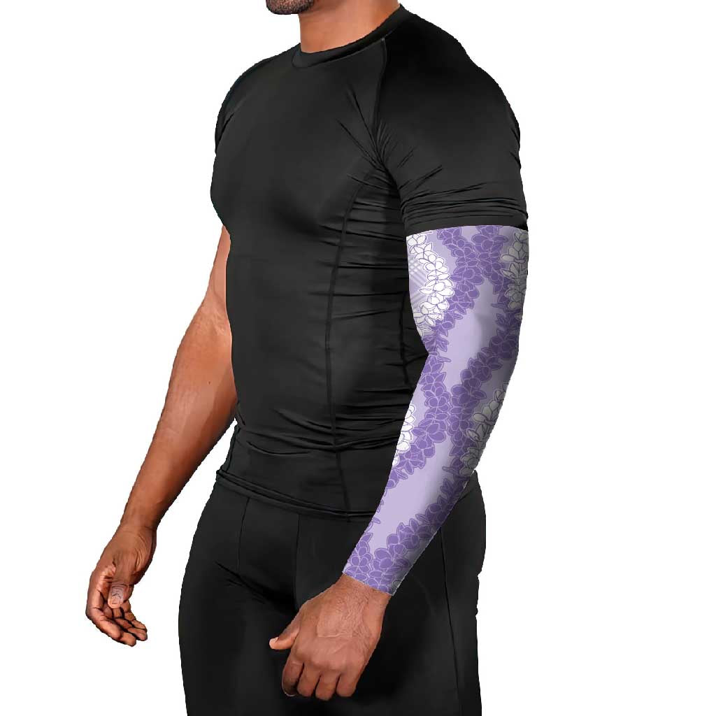 Hawaii Aloha Plumeria Lei Lavender Palaka Arm Sleeves LT7 - Polynesian Pride