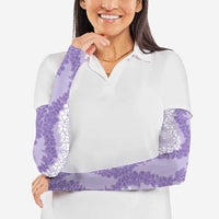 Hawaii Aloha Plumeria Lei Lavender Palaka Arm Sleeves LT7 - Polynesian Pride