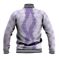 Hawaii Aloha Plumeria Lei Lavender Palaka Baseball Jacket LT7 - Polynesian Pride