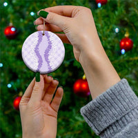 Hawaii Aloha Plumeria Lei Lavender Palaka Ceramic Ornament LT7 - Polynesian Pride