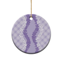 Hawaii Aloha Plumeria Lei Lavender Palaka Ceramic Ornament LT7 - Polynesian Pride