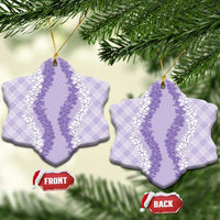 Hawaii Aloha Plumeria Lei Lavender Palaka Ceramic Ornament LT7 Snow Flake Lavender - Polynesian Pride