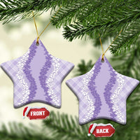 Hawaii Aloha Plumeria Lei Lavender Palaka Ceramic Ornament LT7 Star Lavender - Polynesian Pride