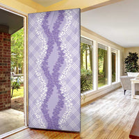 Hawaii Aloha Plumeria Lei Lavender Palaka Door Cover LT7 - Polynesian Pride