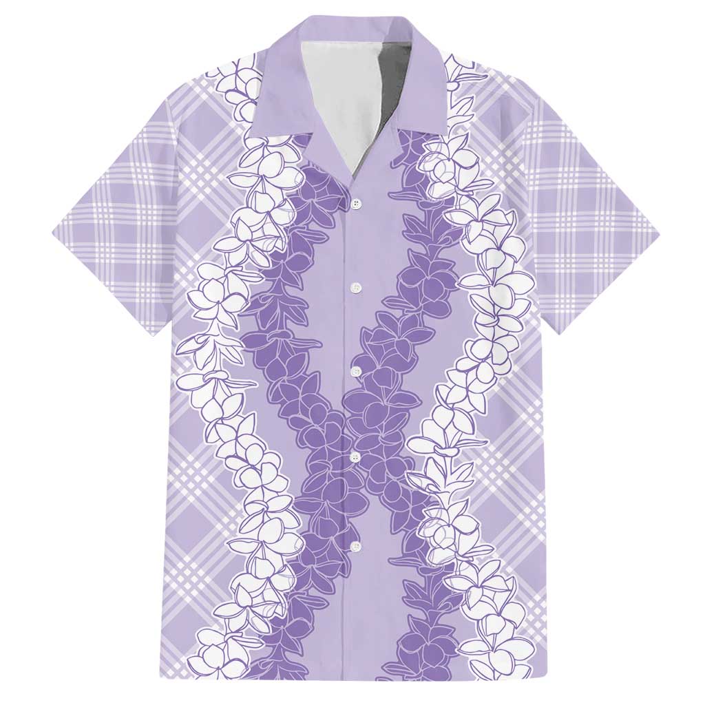 Hawaii Aloha Plumeria Lei Lavender Palaka Hawaiian Shirt LT7 Lavender - Polynesian Pride