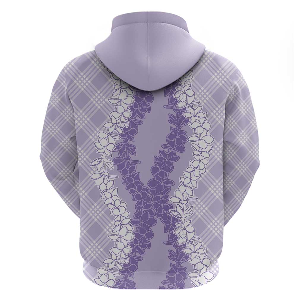 Hawaii Aloha Plumeria Lei Lavender Palaka Hoodie LT7 - Polynesian Pride