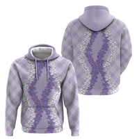 Hawaii Aloha Plumeria Lei Lavender Palaka Hoodie LT7 - Polynesian Pride