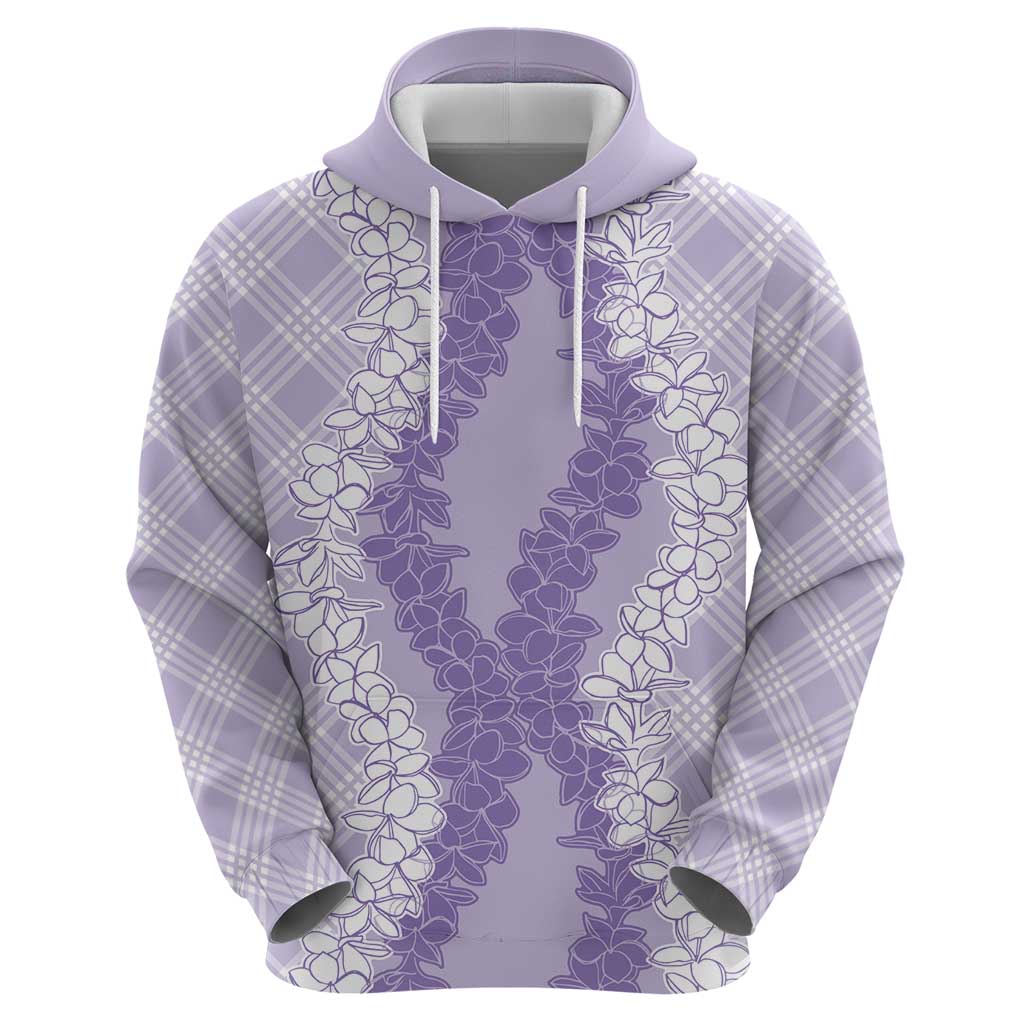 Hawaii Aloha Plumeria Lei Lavender Palaka Hoodie LT7 - Polynesian Pride