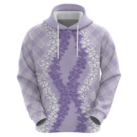 Hawaii Aloha Plumeria Lei Lavender Palaka Hoodie LT7 - Polynesian Pride
