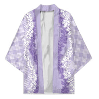 Hawaii Aloha Plumeria Lei Lavender Palaka Kimono LT7 Unisex Lavender - Polynesian Pride