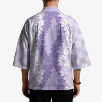 Hawaii Aloha Plumeria Lei Lavender Palaka Kimono LT7 - Polynesian Pride