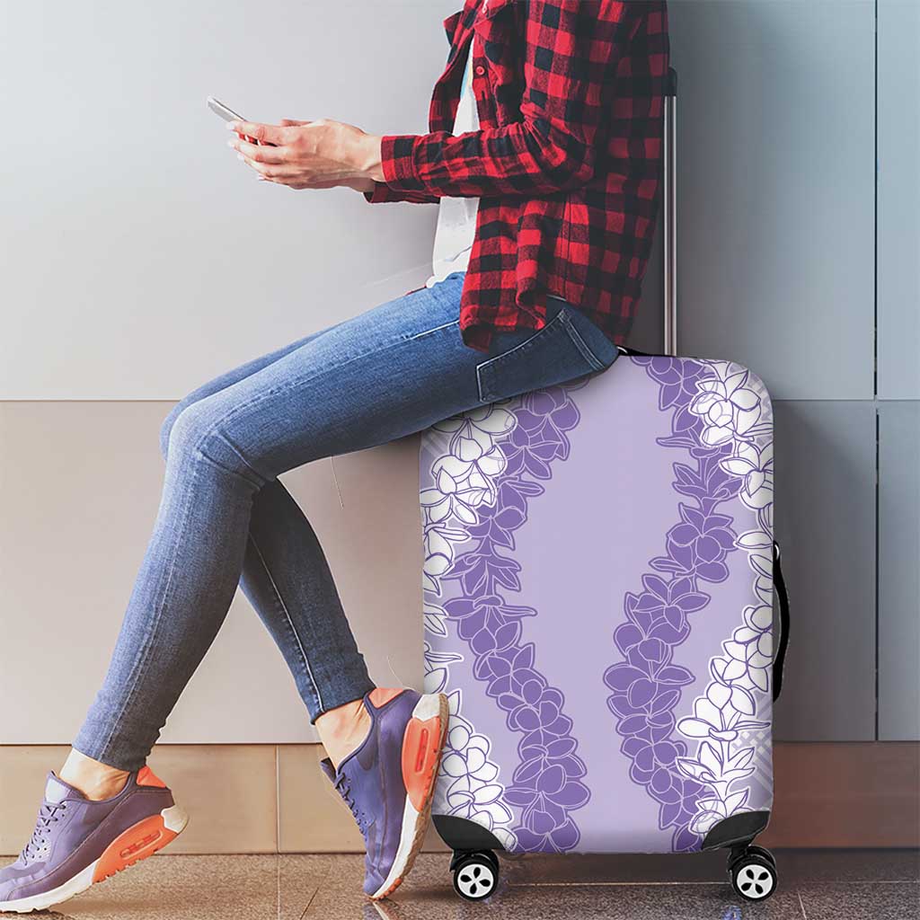 Hawaii Aloha Plumeria Lei Lavender Palaka Luggage Cover LT7 - Polynesian Pride