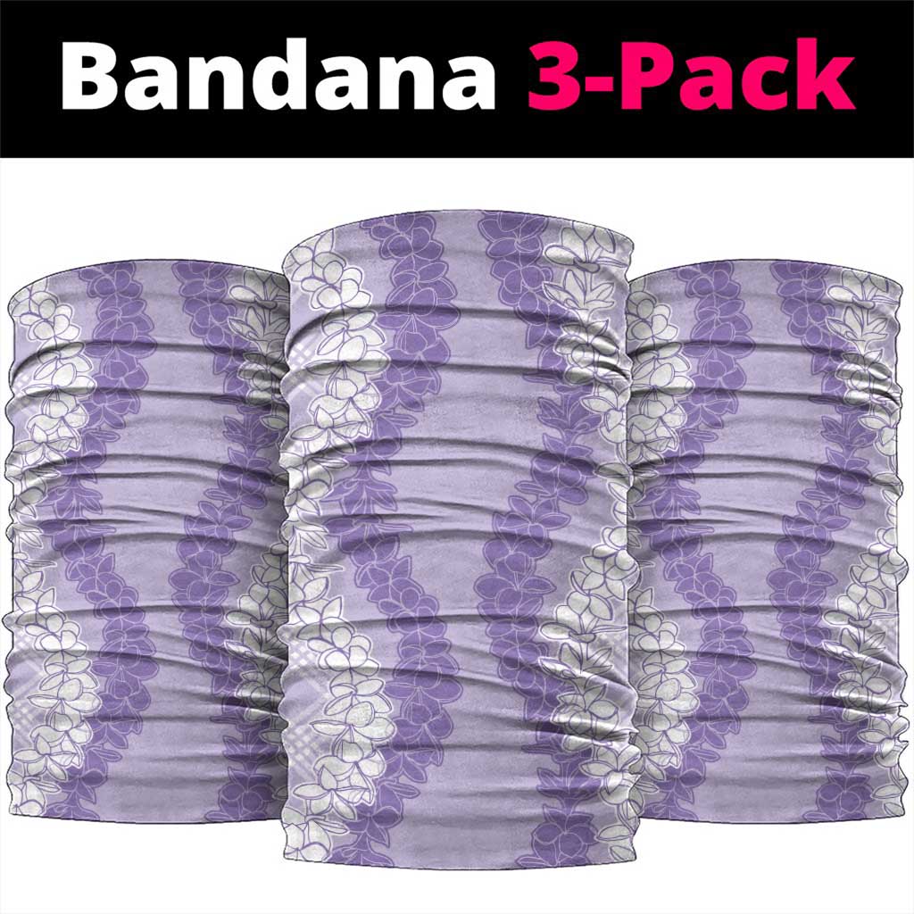 Hawaii Aloha Plumeria Lei Lavender Palaka Neck Gaiter LT7 package One Size: 25*50cm Lavender - Polynesian Pride