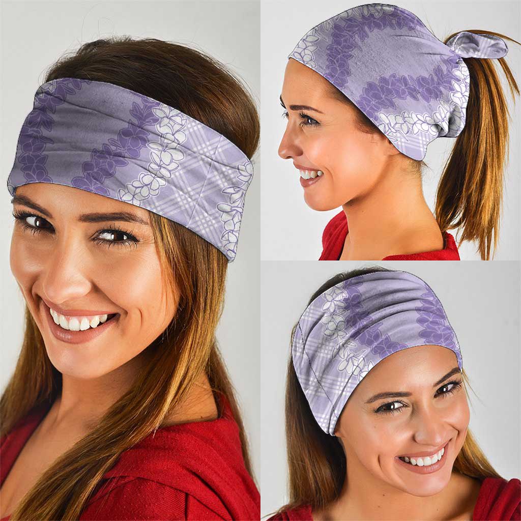 Hawaii Aloha Plumeria Lei Lavender Palaka Neck Gaiter LT7 - Polynesian Pride