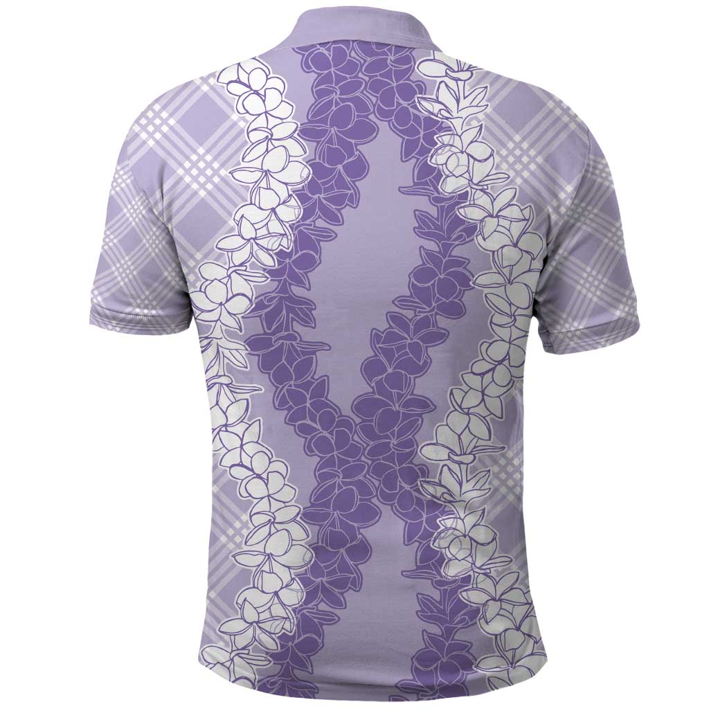 Hawaii Aloha Plumeria Lei Lavender Palaka Polo Shirt LT7 - Polynesian Pride