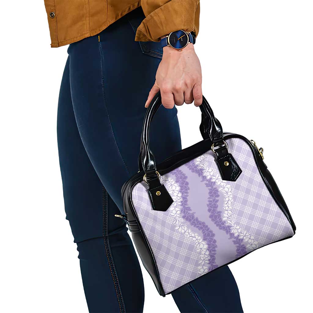 Hawaii Aloha Plumeria Lei Lavender Palaka Shoulder Handbag LT7 - Polynesian Pride