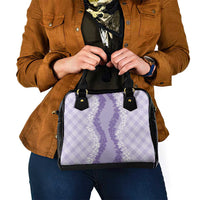 Hawaii Aloha Plumeria Lei Lavender Palaka Shoulder Handbag LT7 - Polynesian Pride