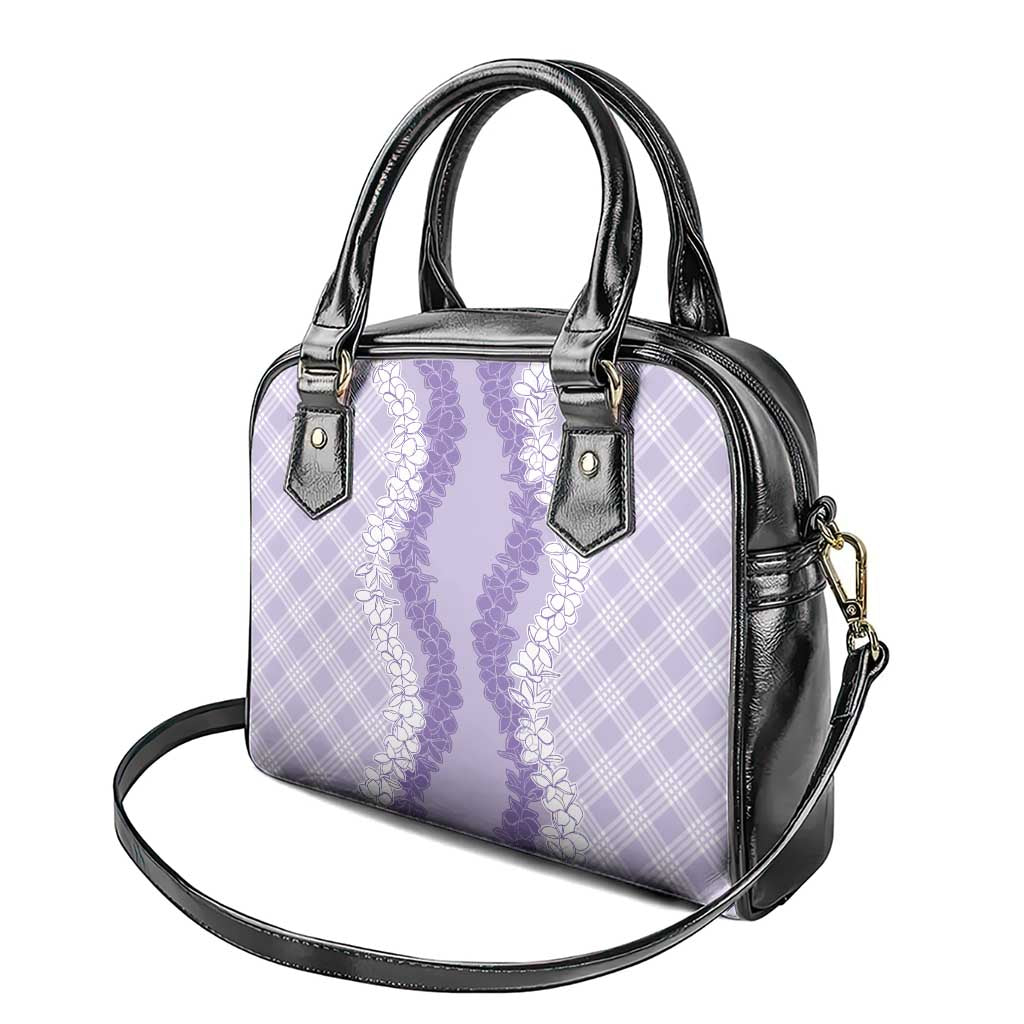 Hawaii Aloha Plumeria Lei Lavender Palaka Shoulder Handbag LT7 - Polynesian Pride