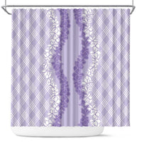 Hawaii Aloha Plumeria Lei Lavender Palaka Shower Curtain LT7 Lavender - Polynesian Pride