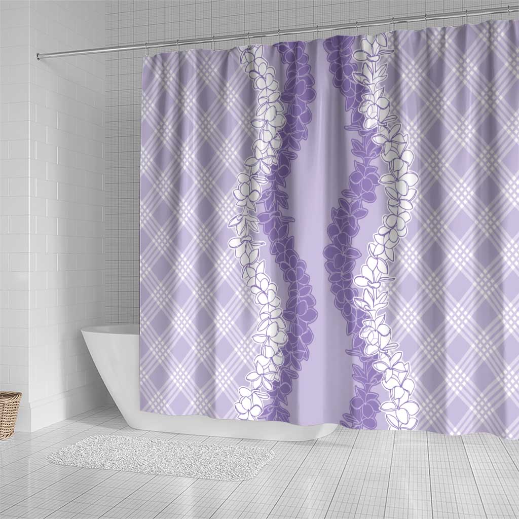 Hawaii Aloha Plumeria Lei Lavender Palaka Shower Curtain LT7 - Polynesian Pride