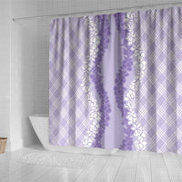 Hawaii Aloha Plumeria Lei Lavender Palaka Shower Curtain LT7 - Polynesian Pride