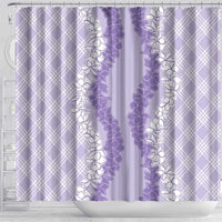 Hawaii Aloha Plumeria Lei Lavender Palaka Shower Curtain LT7 - Polynesian Pride