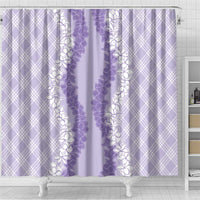 Hawaii Aloha Plumeria Lei Lavender Palaka Shower Curtain LT7 - Polynesian Pride