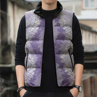 Hawaii Aloha Plumeria Lei Lavender Palaka Sleeveless Puffer Jacket LT7 - Polynesian Pride