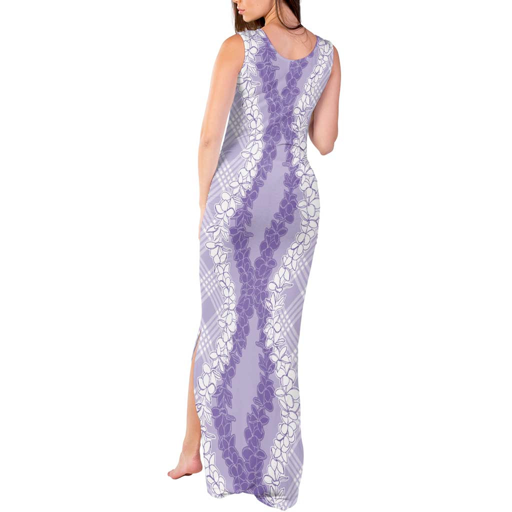 Hawaii Aloha Plumeria Lei Lavender Palaka Tank Maxi Dress LT7 - Polynesian Pride