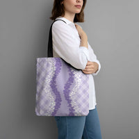 Hawaii Aloha Plumeria Lei Lavender Palaka Tote Bag LT7 - Polynesian Pride