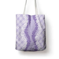 Hawaii Aloha Plumeria Lei Lavender Palaka Tote Bag LT7 - Polynesian Pride