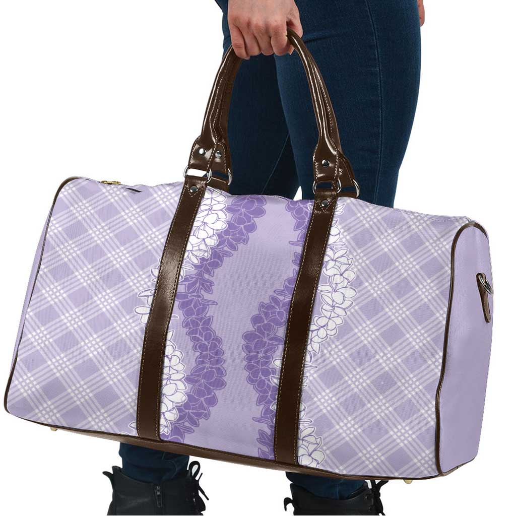 Hawaii Aloha Plumeria Lei Lavender Palaka Travel Bag LT7 - Polynesian Pride