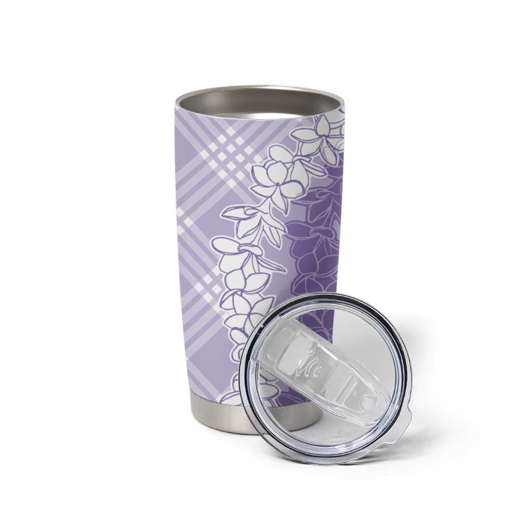 Hawaii Aloha Plumeria Lei Lavender Palaka Tumbler Cup LT7 - Polynesian Pride