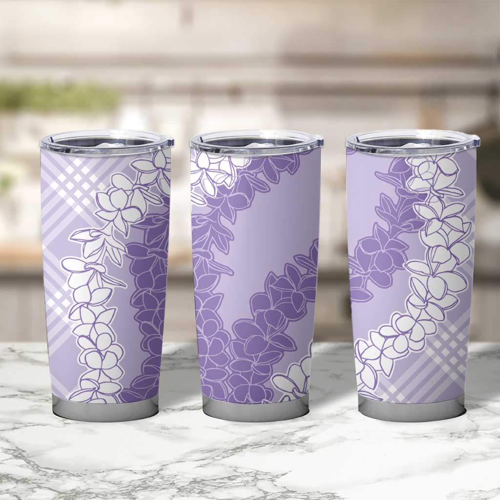 Hawaii Aloha Plumeria Lei Lavender Palaka Tumbler Cup LT7 - Polynesian Pride