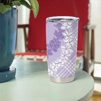 Hawaii Aloha Plumeria Lei Lavender Palaka Tumbler Cup LT7 - Polynesian Pride