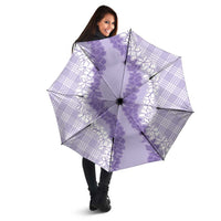 Hawaii Aloha Plumeria Lei Lavender Palaka Umbrella LT7 - Polynesian Pride