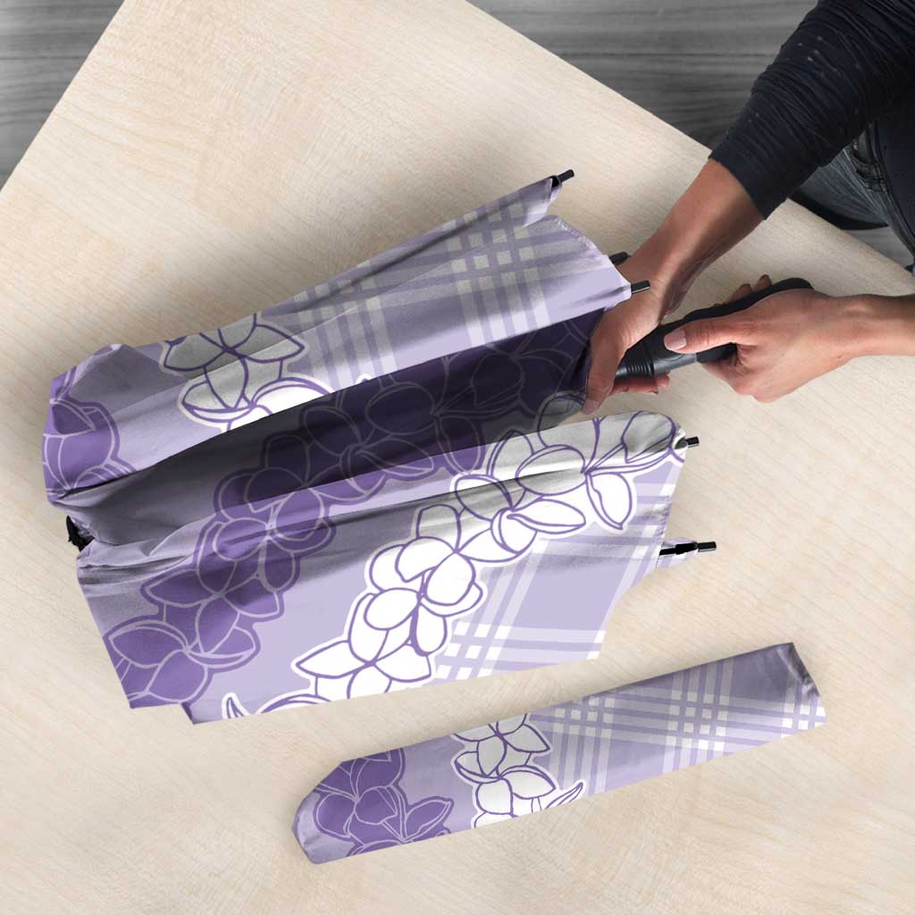 Hawaii Aloha Plumeria Lei Lavender Palaka Umbrella LT7 - Polynesian Pride