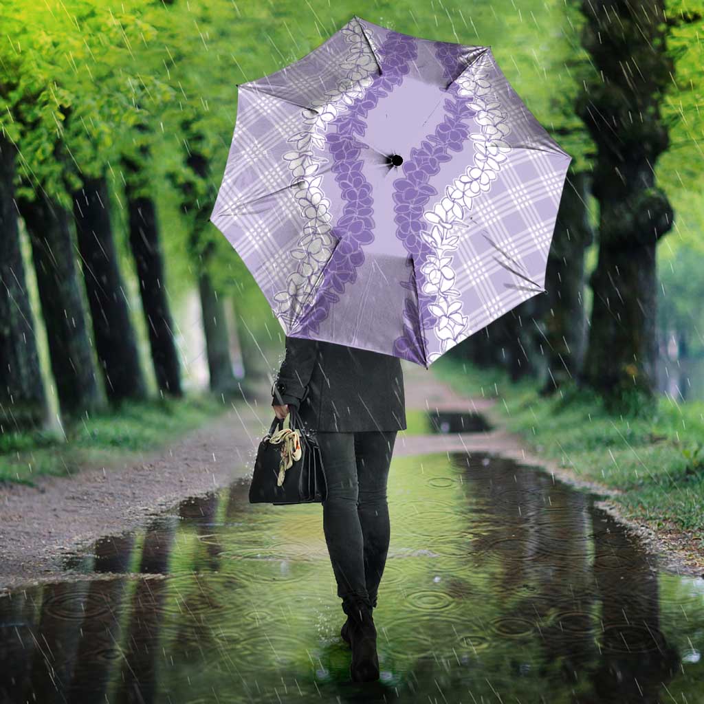Hawaii Aloha Plumeria Lei Lavender Palaka Umbrella LT7 - Polynesian Pride