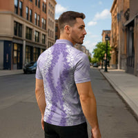 Hawaii Aloha Plumeria Lei Lavender Palaka Zipper Polo Shirt LT7 - Polynesian Pride