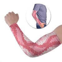 Hawaii Aloha Plumeria Lei Pink Palaka Arm Sleeves LT7 Set of 2 Pink - Polynesian Pride